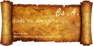 Csáti Adrián névjegykártya