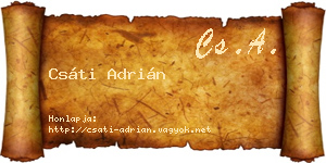 Csáti Adrián névjegykártya